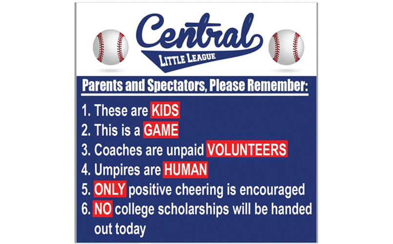 Central Little League Reminder